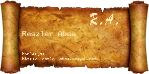 Reszler Absa névjegykártya